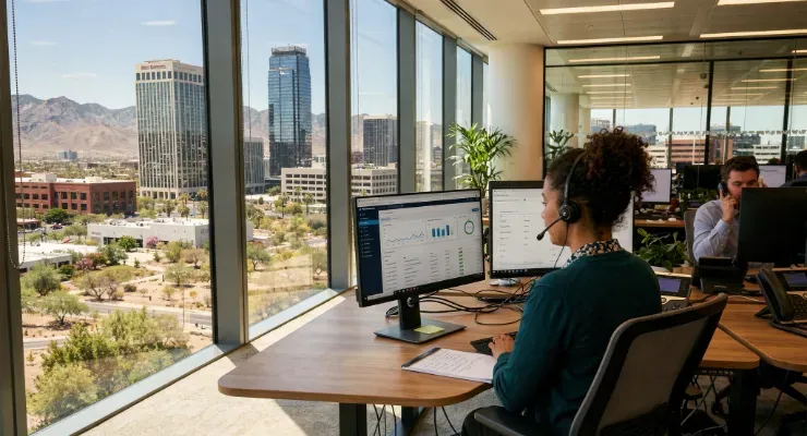 Girl working on reports for medical office in Phoenix
