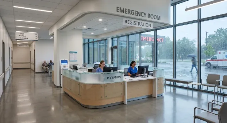 A hospital front desk needing smart call handling